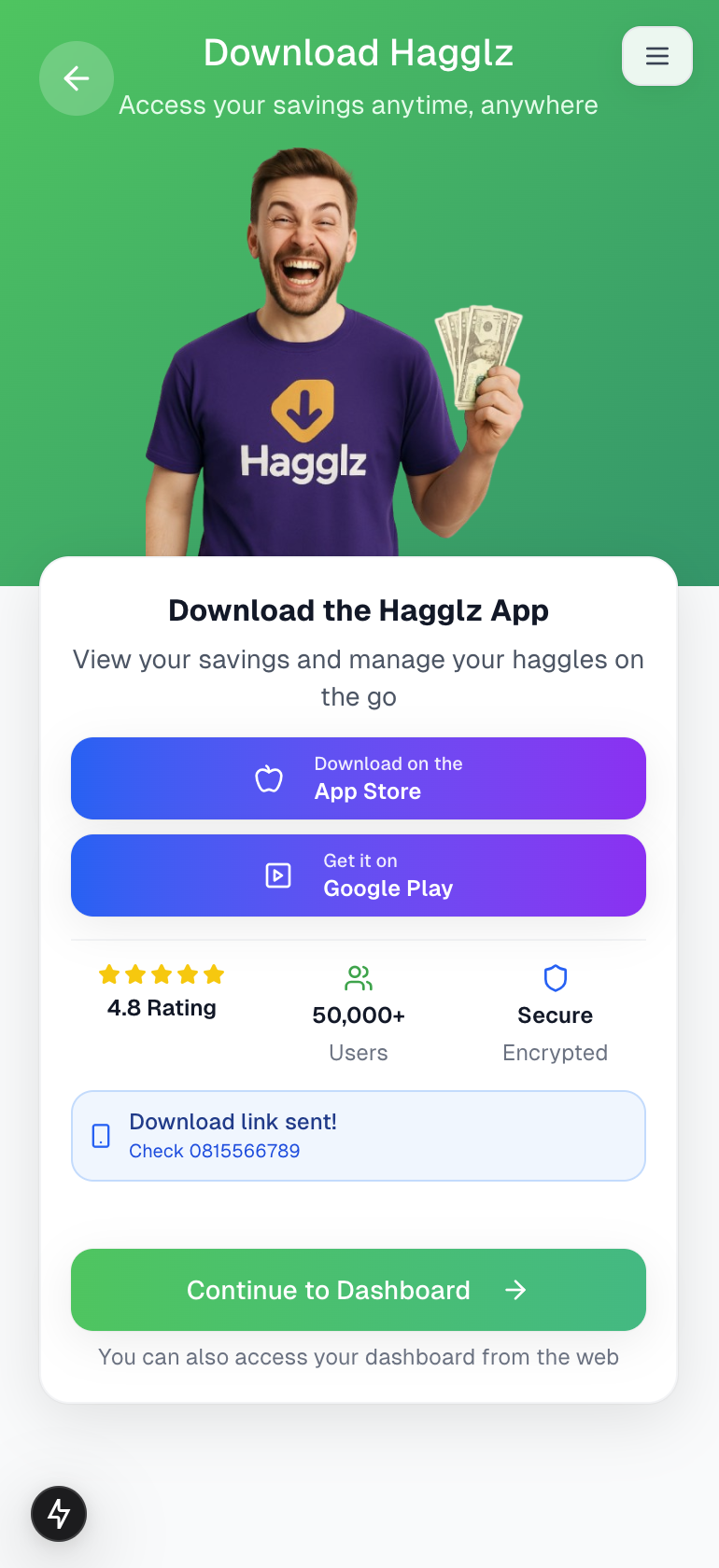 Hagglz Mobile App Screen 5