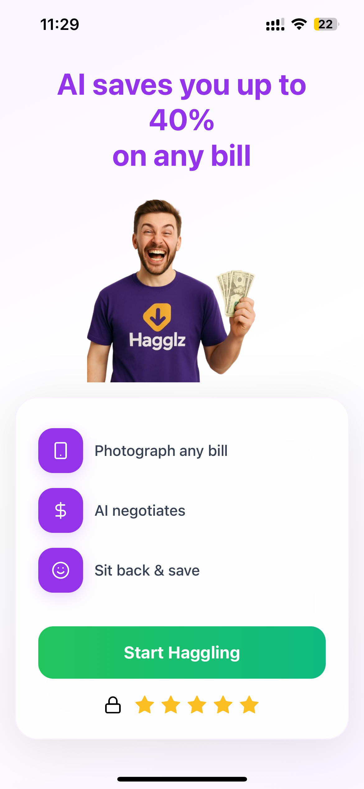 Hagglz Mobile App Screen 1