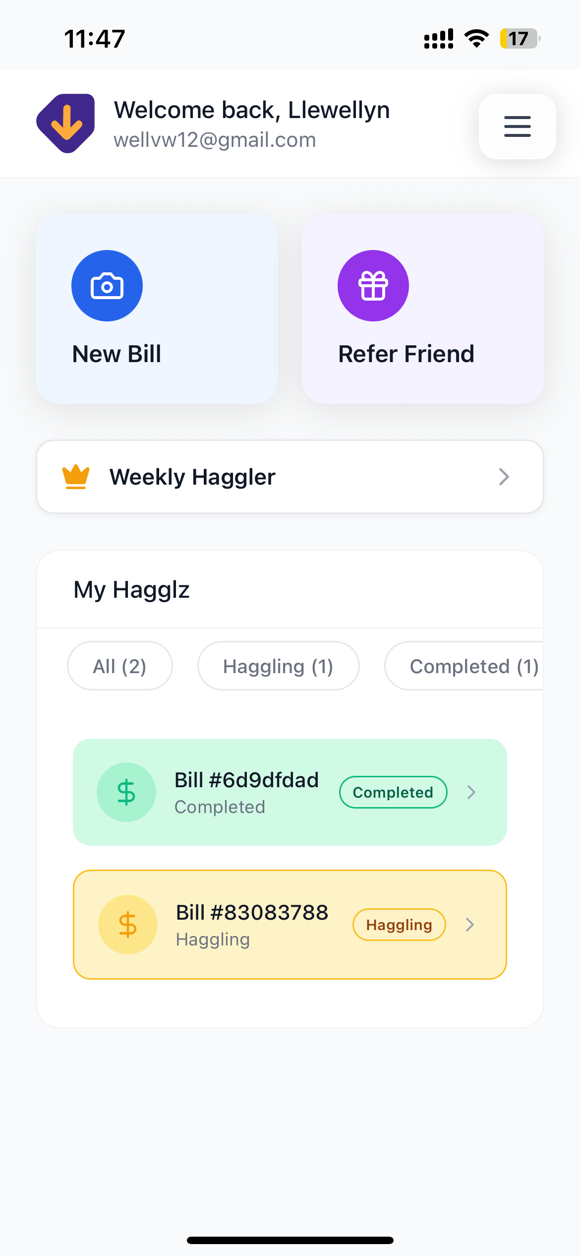 Hagglz Mobile App Screen 4